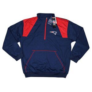 New England Patriots Front Pocket Embroidered 1/4 Zip Pullover Sweatshirt NWT